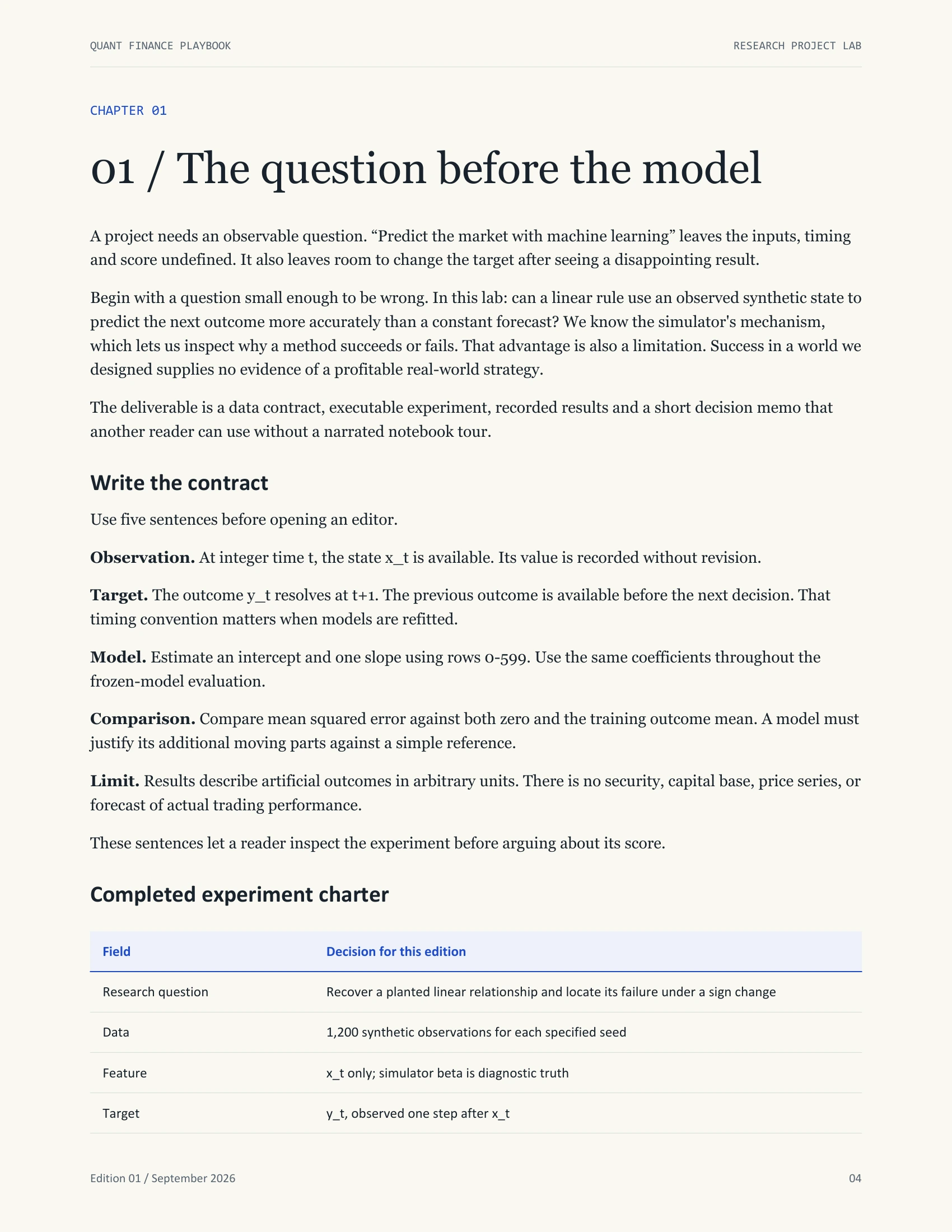 Quant Research Project Lab, public preview page 4. Select Text view for the page content.